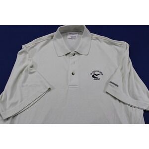 Vintage IZOD Golf Polo 2002 U.S. Senior Open White Size Large Rayon